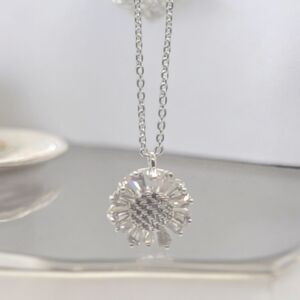 Swarovski Crystal pendant and silver tone necklace